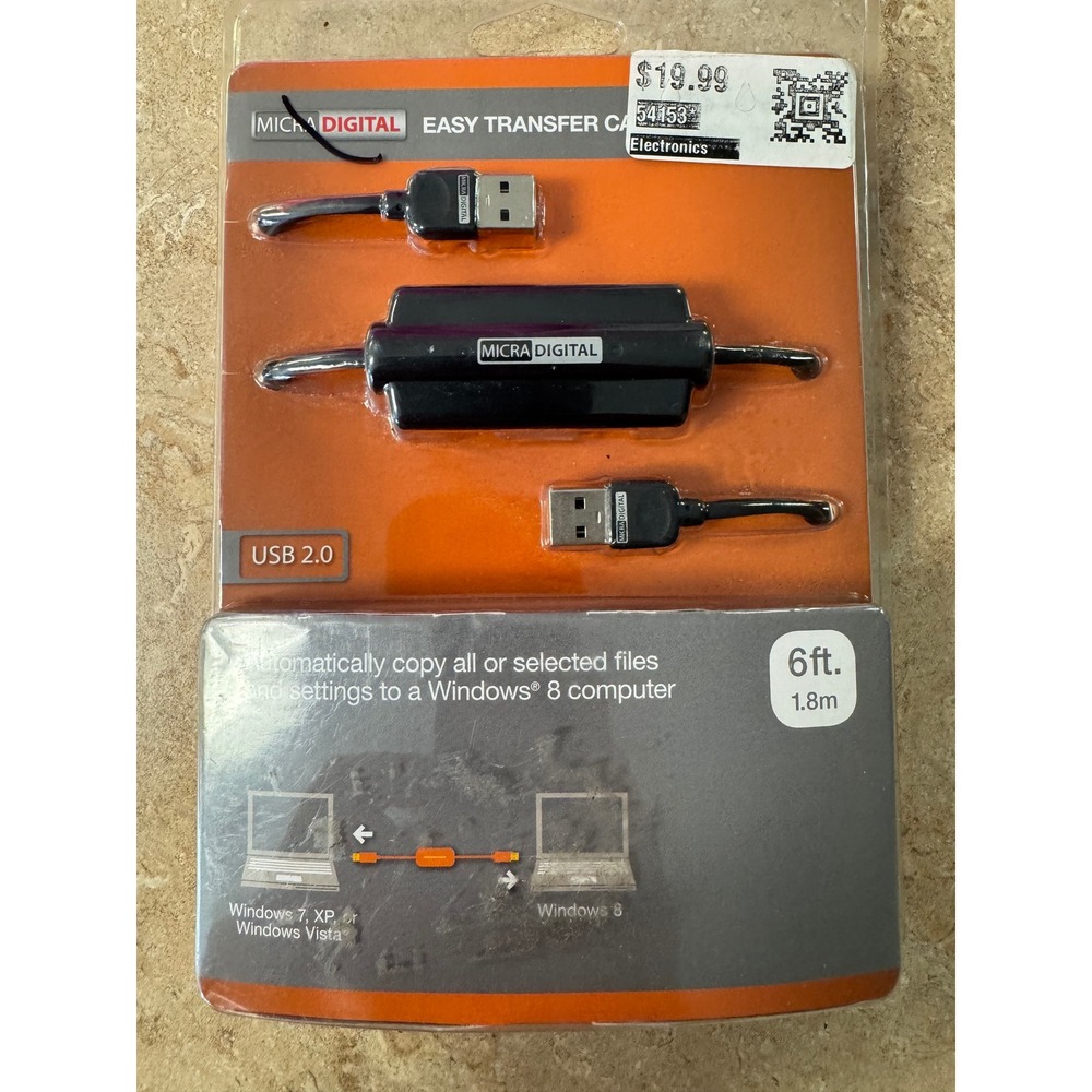 Micra Digital Easy Transfer Cable for Windows 8 USB 2.0 6ft 1.8m‎ MD0001